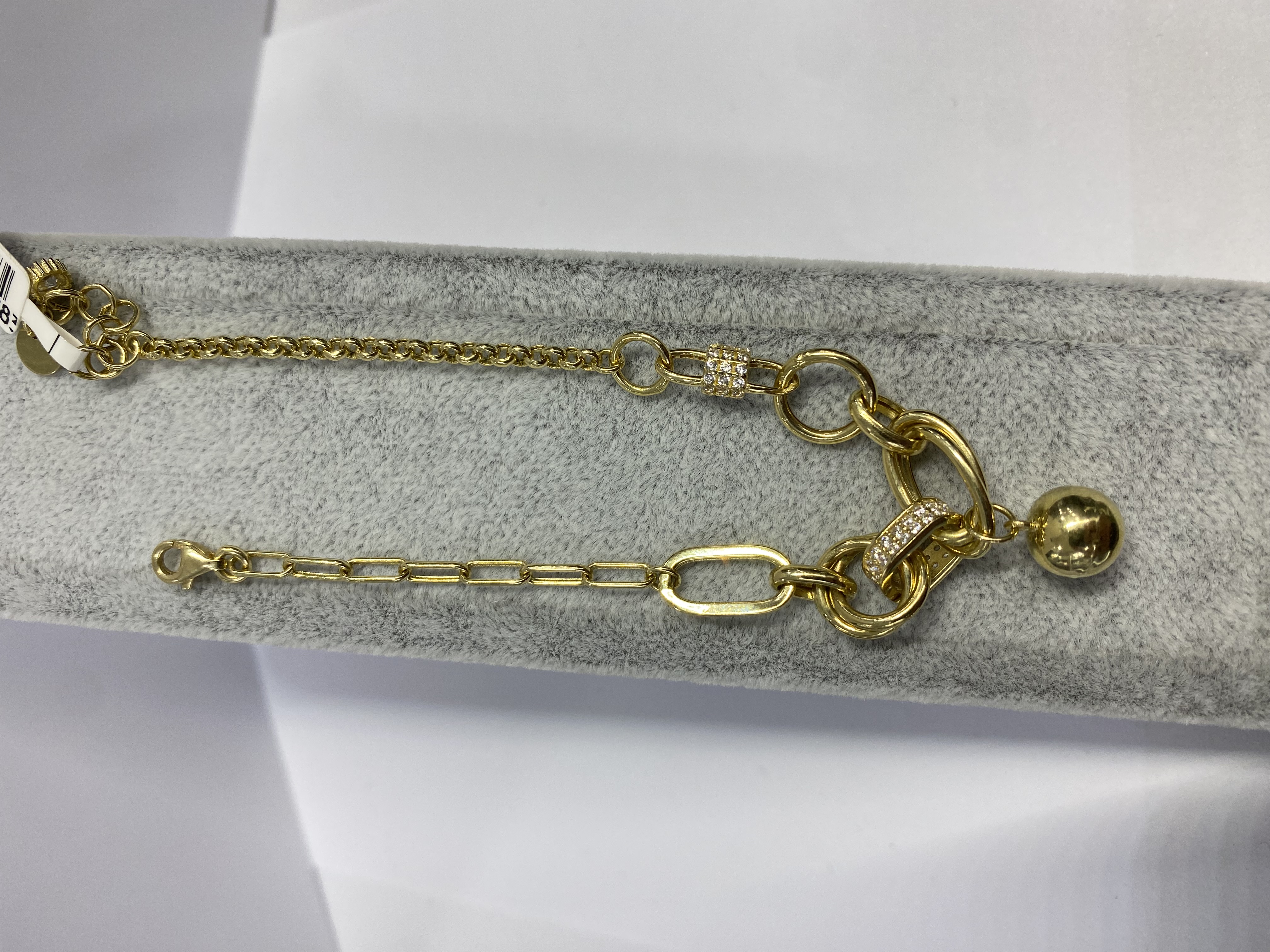 Top taşlı modern 14 ayar bileklik